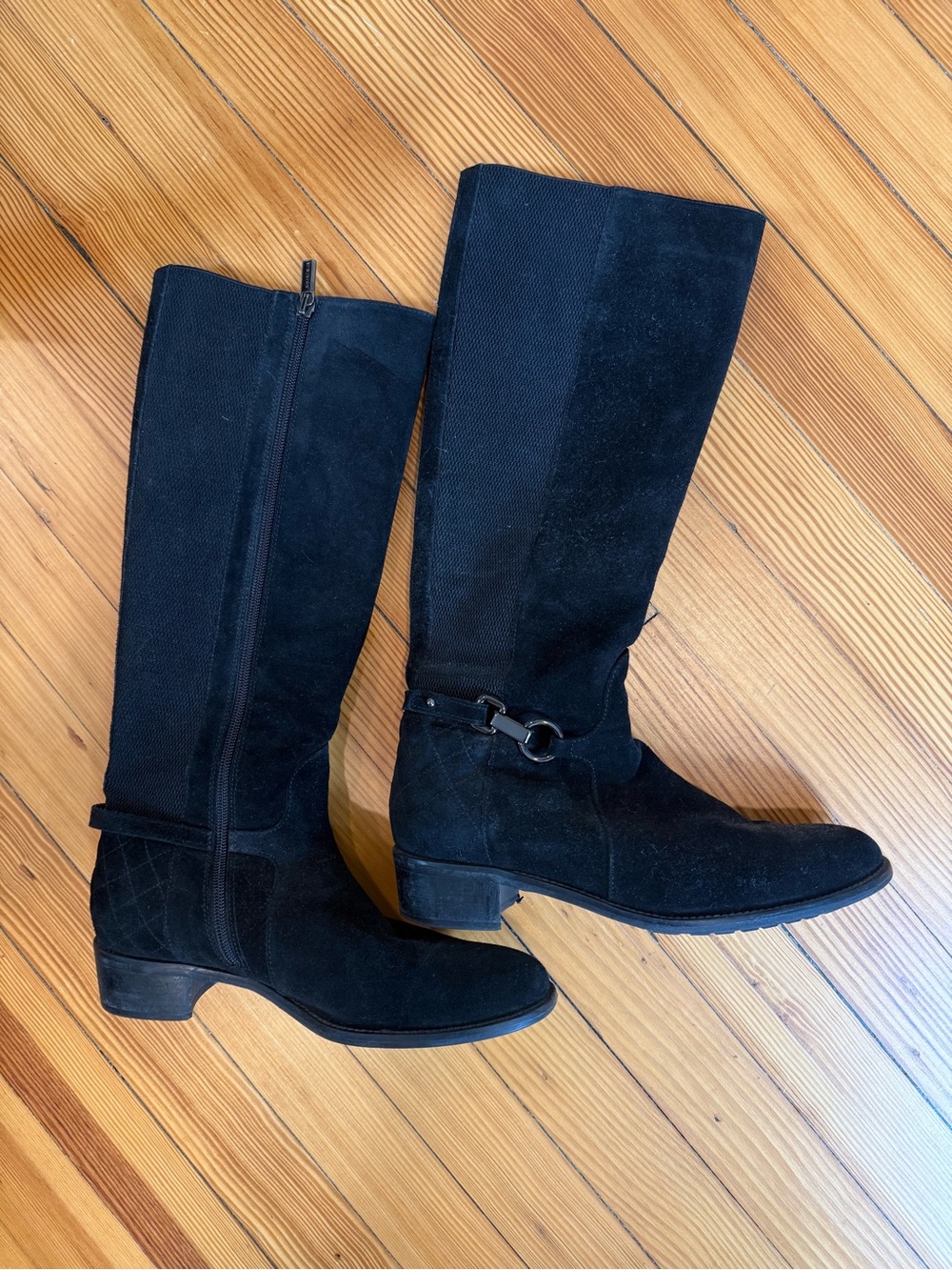 Aquatalia Black Over-the-Knee Suede Boots